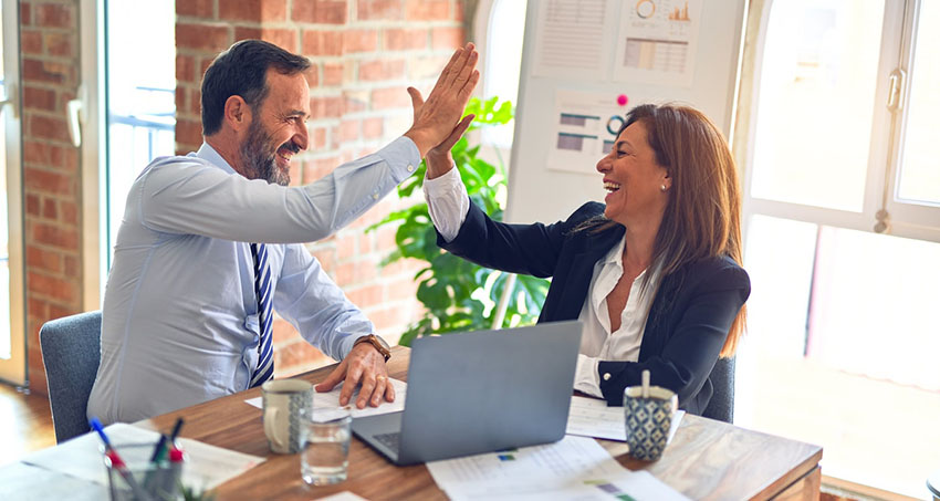 working peers high five