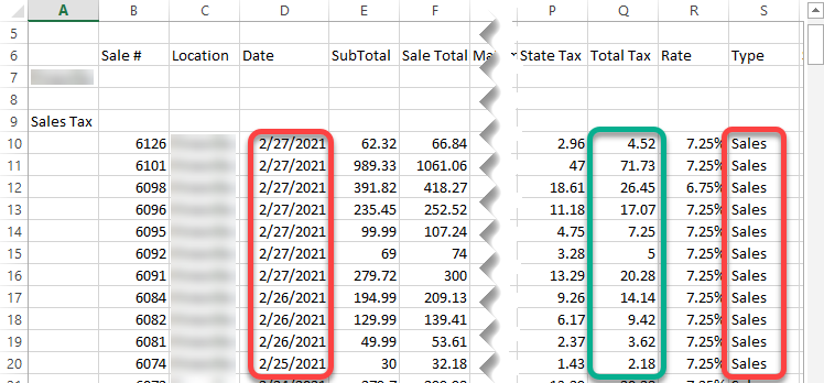 Spreadsheet screenshot