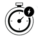 Stopwatch with lightning bolt icon
