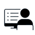 Person sitting at computer icon