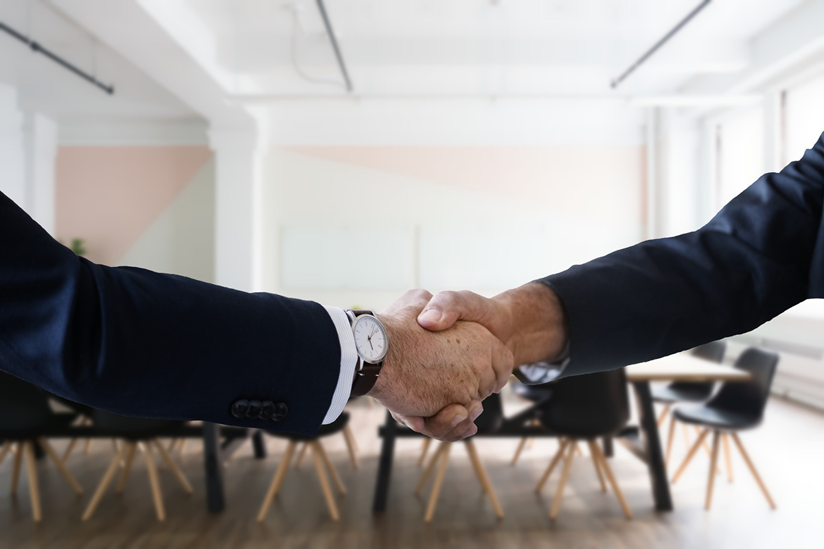 Partnership handshake graphic