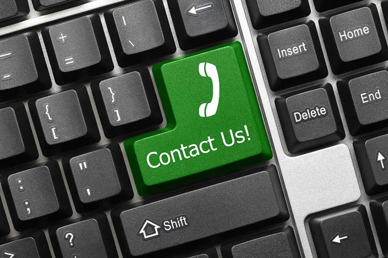 keyboard displaying contact us key