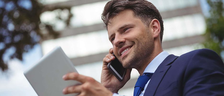 salesman on a call