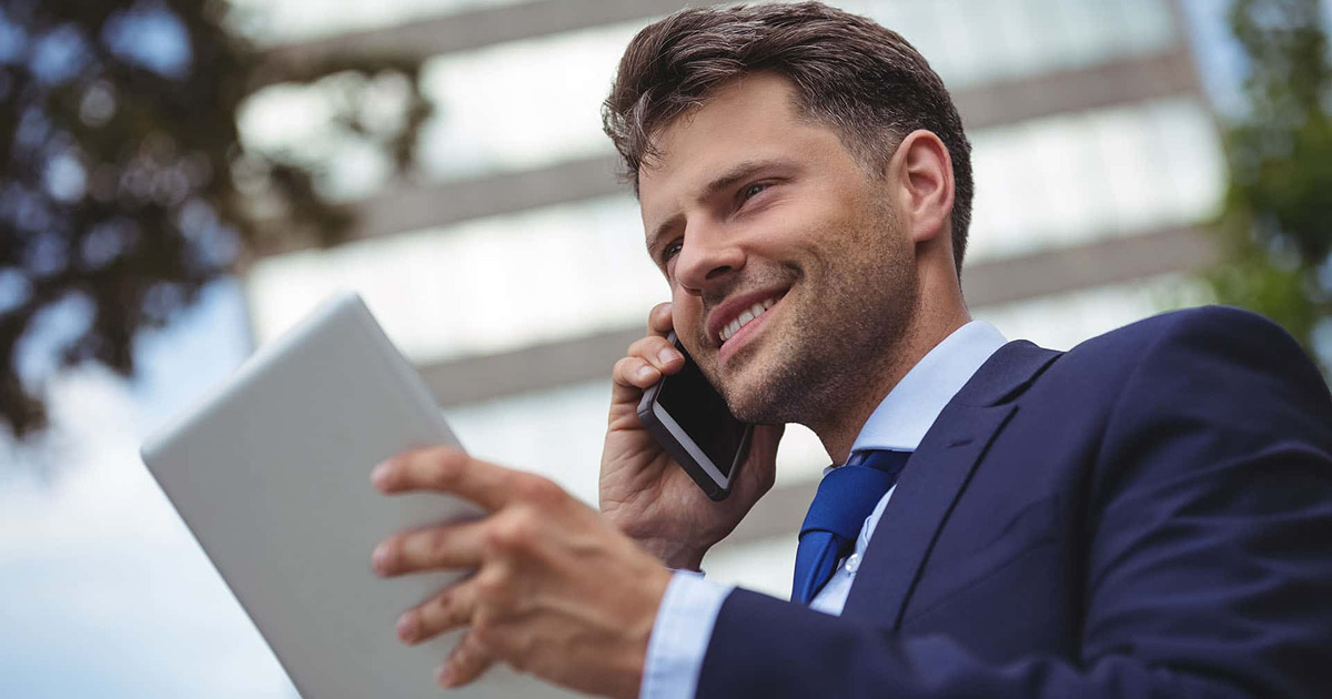 businessman on phone call