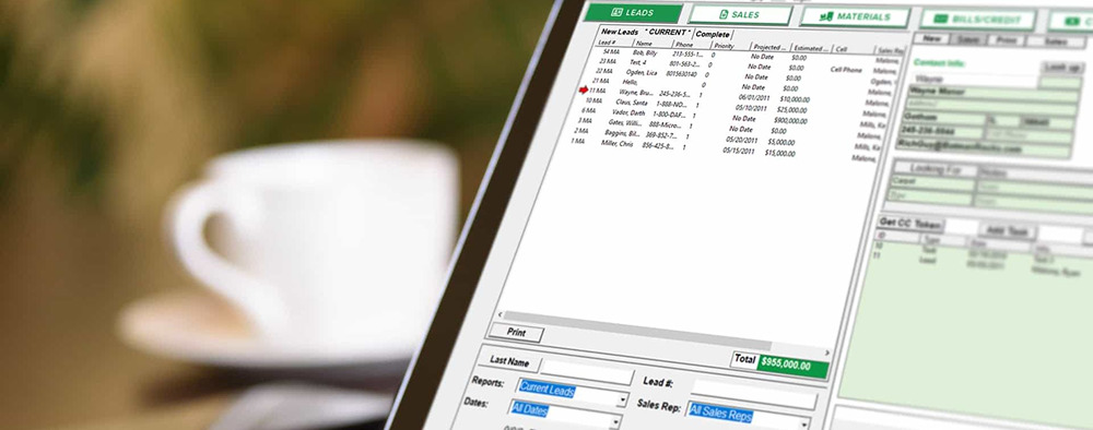 qfloors leads screen on tablet