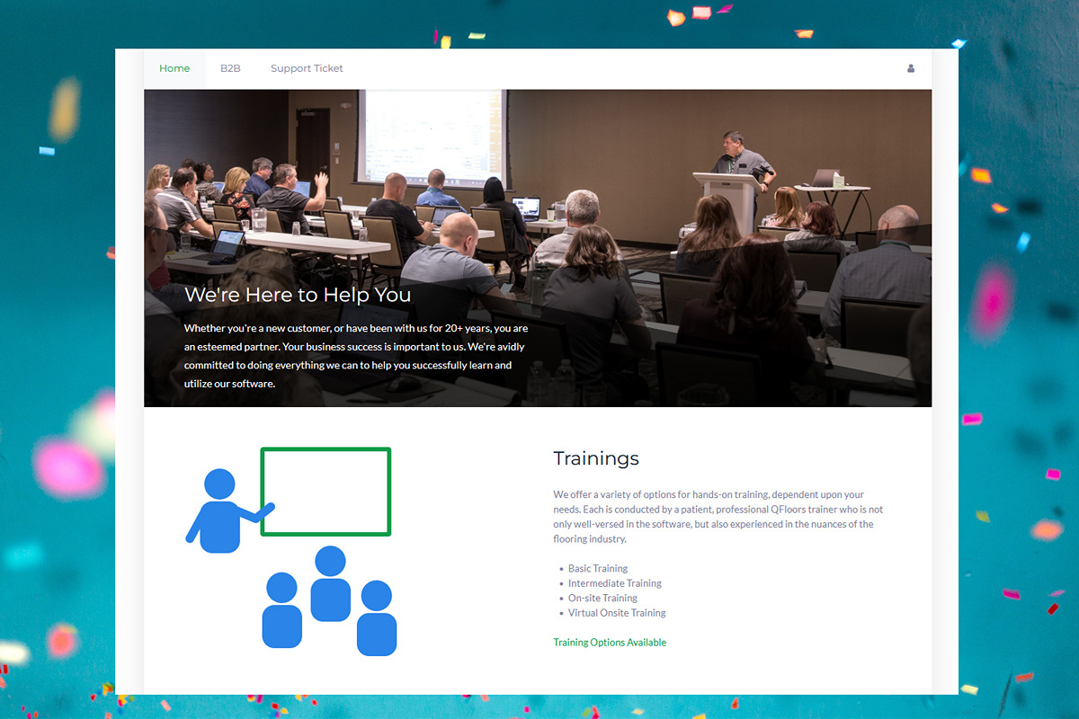 new support site trainings page