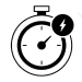 Stopwatch with lightning bolt icon